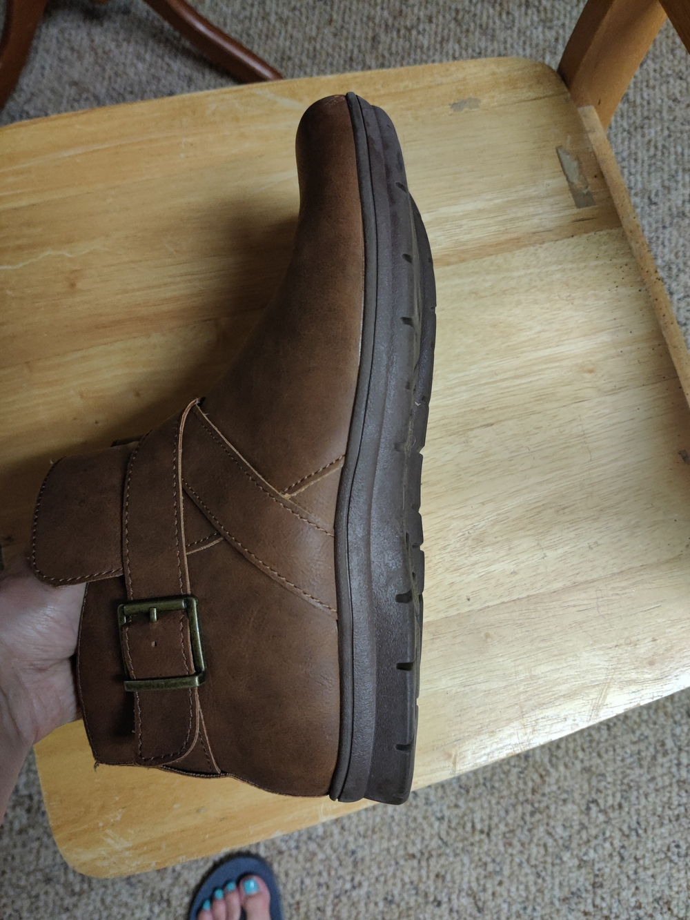 Boc Brown Ankle Booties with Side Buckle - Picture 9 of 9